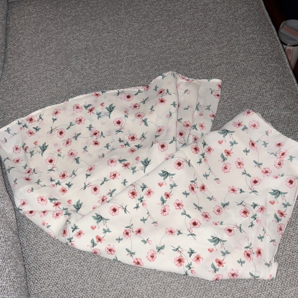 SHEIN Floral Maxi Skirt - Cream and Pink